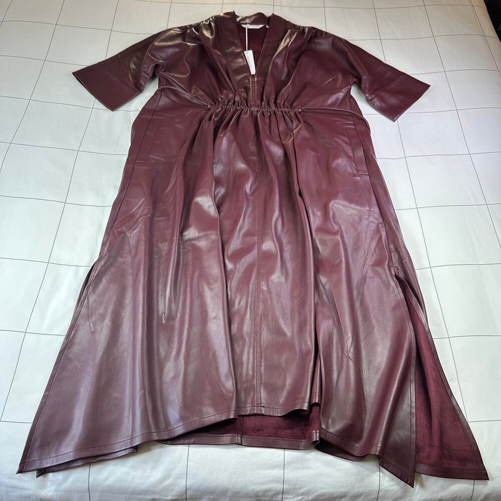 Carla Rockmore Dress Womens XS Red Everywhere Everyday Vegan Faux Leather New